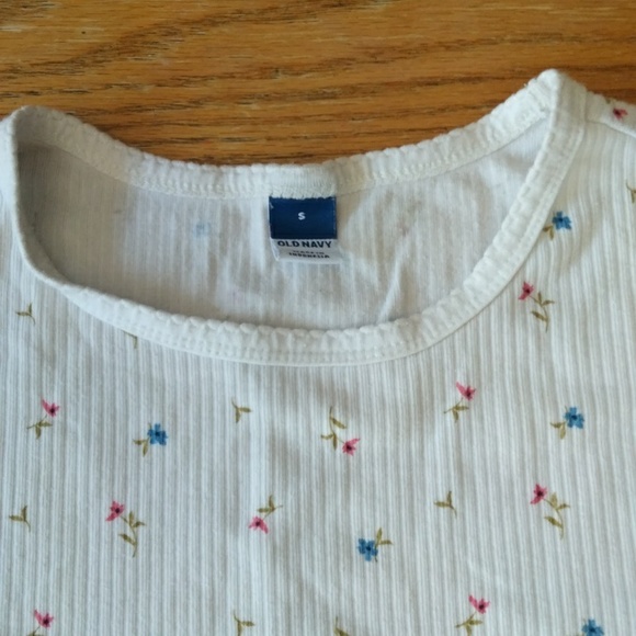 Floral Ribbed Cropped Tee - Picture 3 of 4